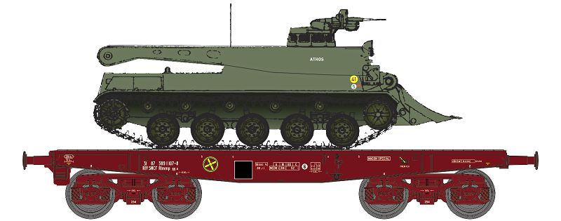 REE WBA-012 - Porte-char avec Char AMX-30B ATHOS