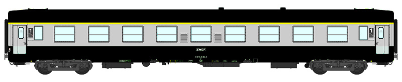 REE VB-074-voiture UIC-a9 vert-gris cartouche corail