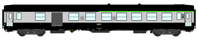 REE VB-076-voiture UIC-b5d REE 
vert-gris cartouche corail